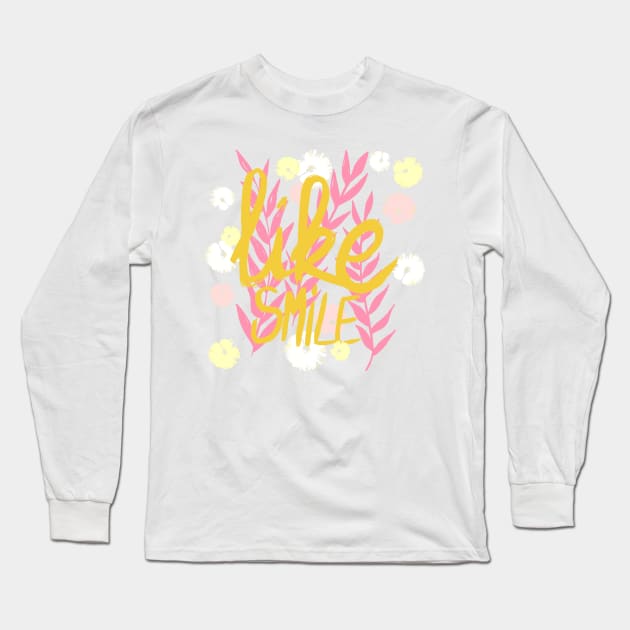 Leaves in peach colors Long Sleeve T-Shirt by RanitasArt